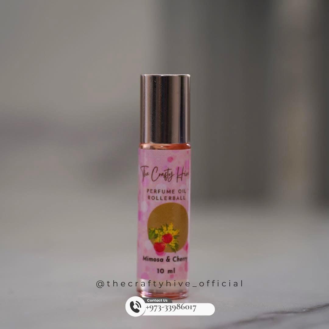 PERFUME OIL ROLLERBALL: Mimosa and Cherry - Crafty Hive- Perfumes & Skincare
