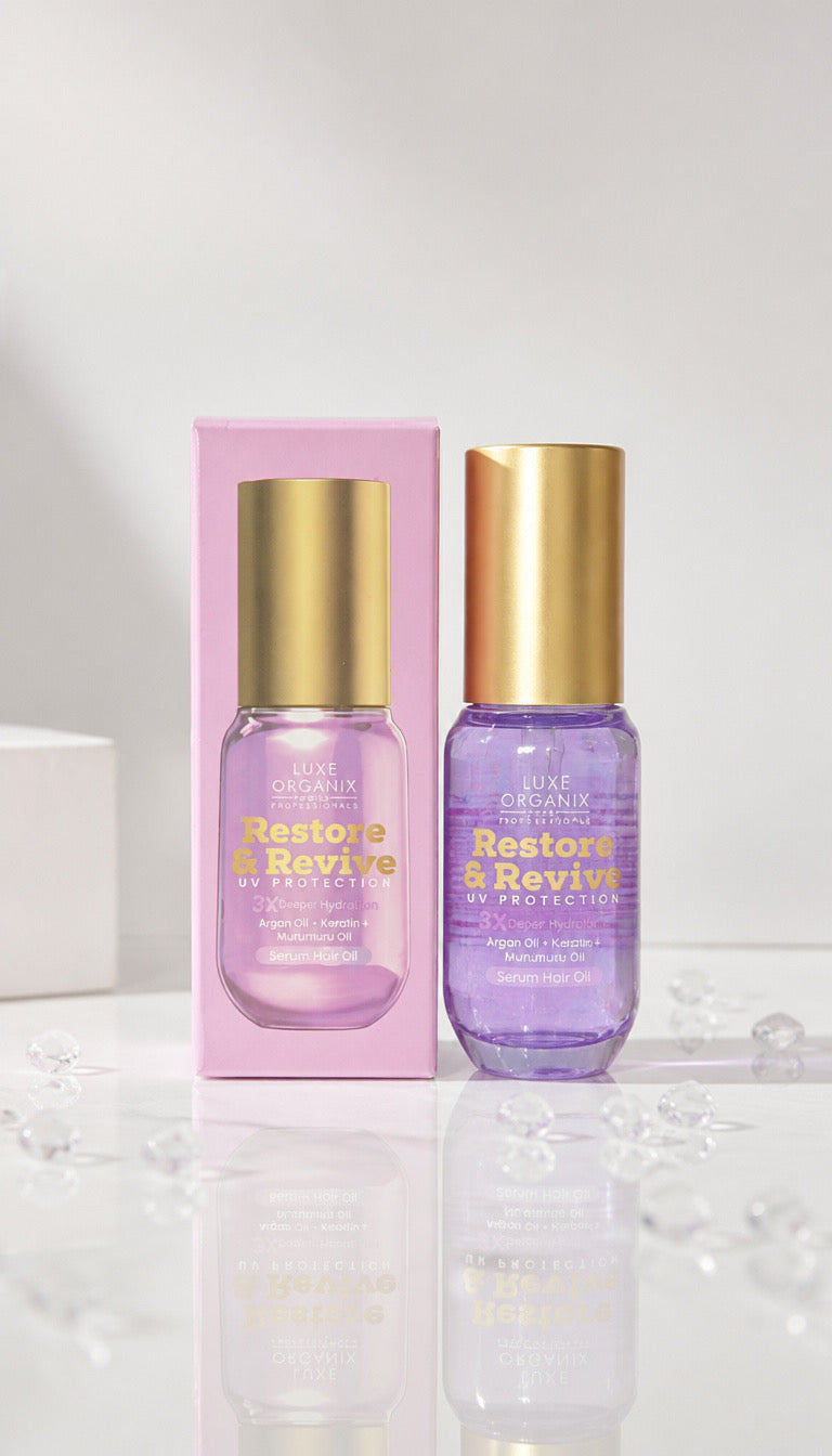 LUXE ORGANIX: Restore & Revive Serum Hair Oil Argan Oil + Keratin + Murumuru Oil 60ml