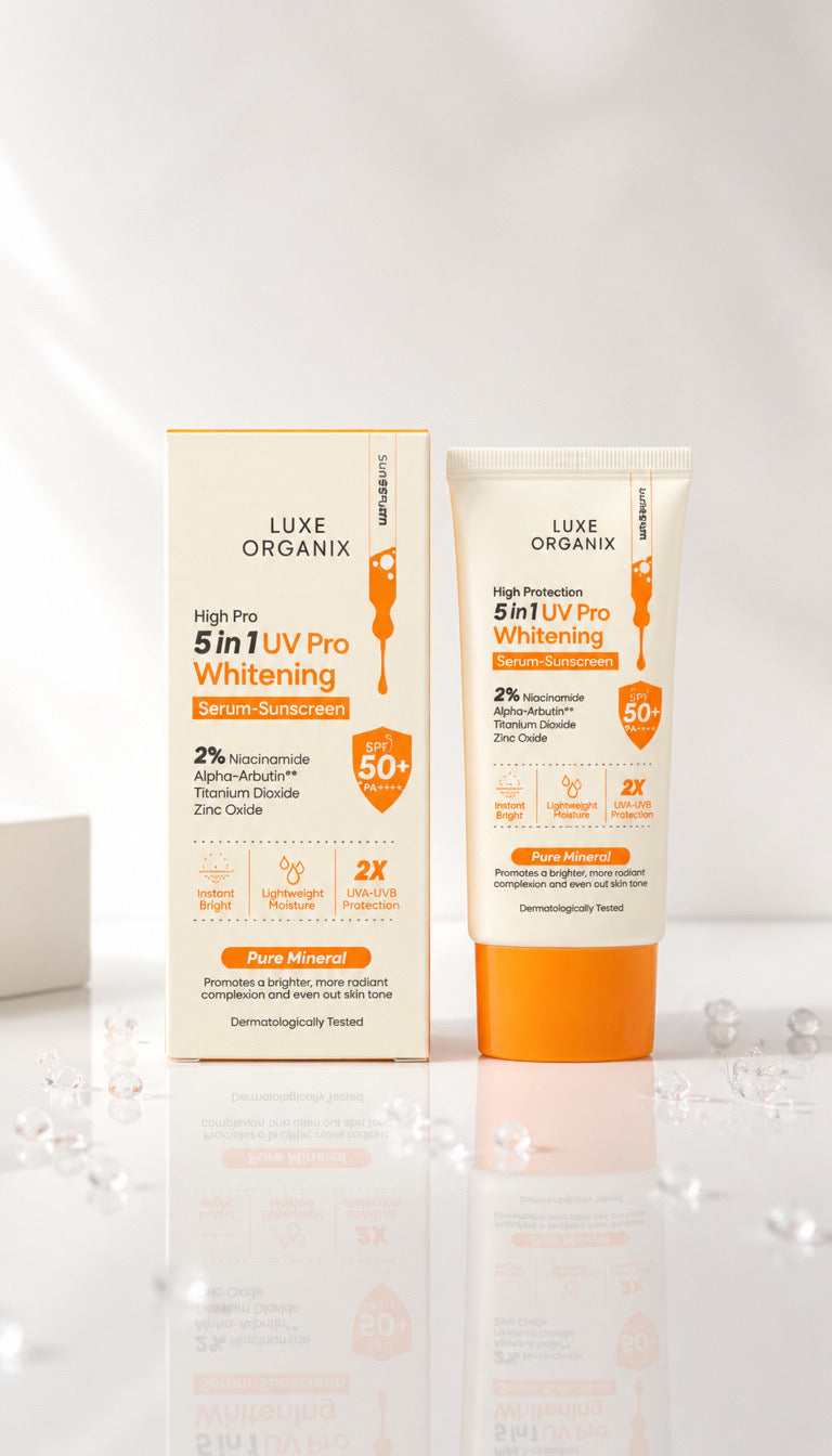 LUXE ORGANIX: High Protection 5-in-1 UV Pro Whitening Serum Sunscreen SPF 50