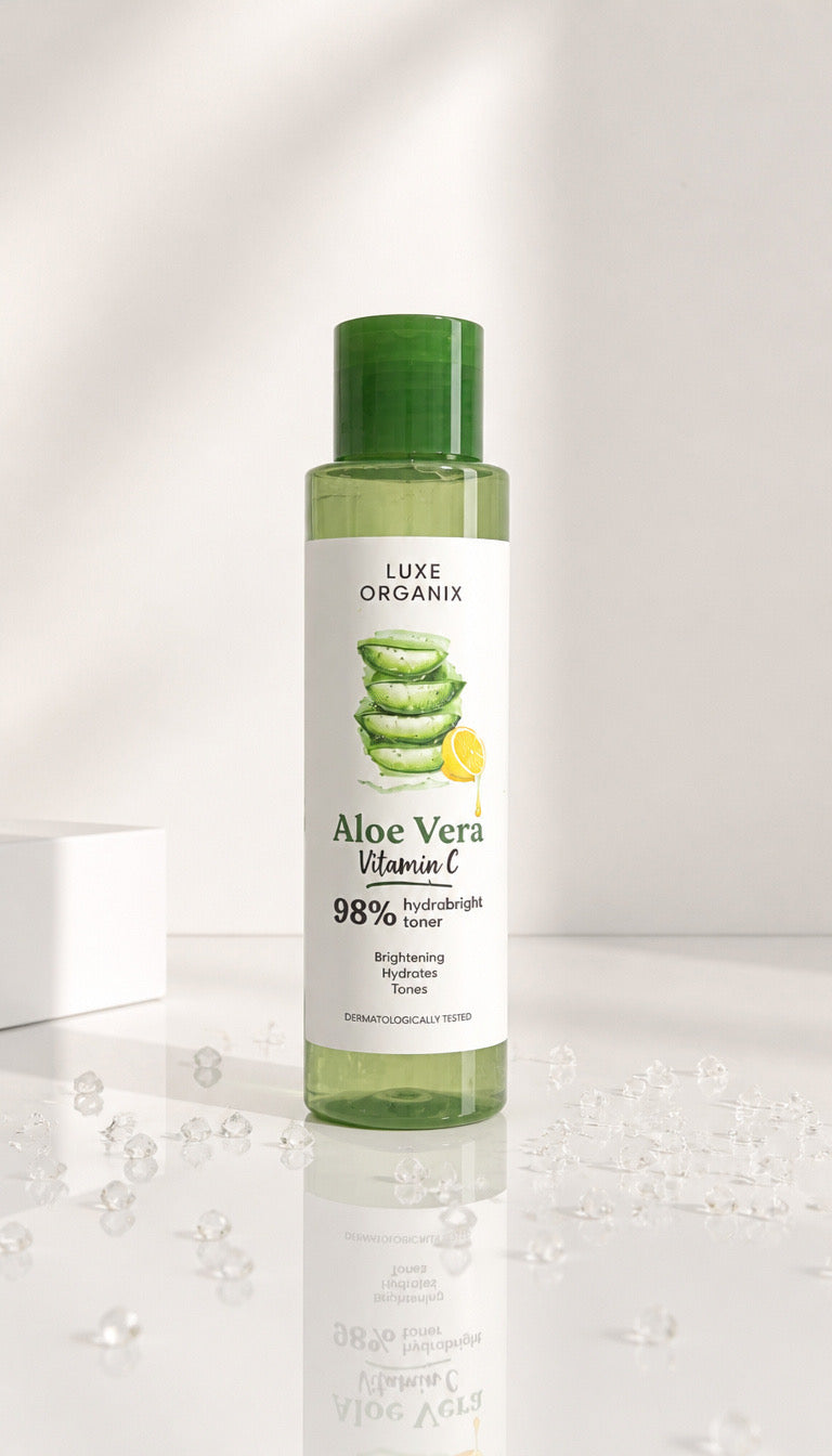 LUXE ORGANIX: 98% Aloe Vera Vitamin C Hydrabright Toner — 150ml