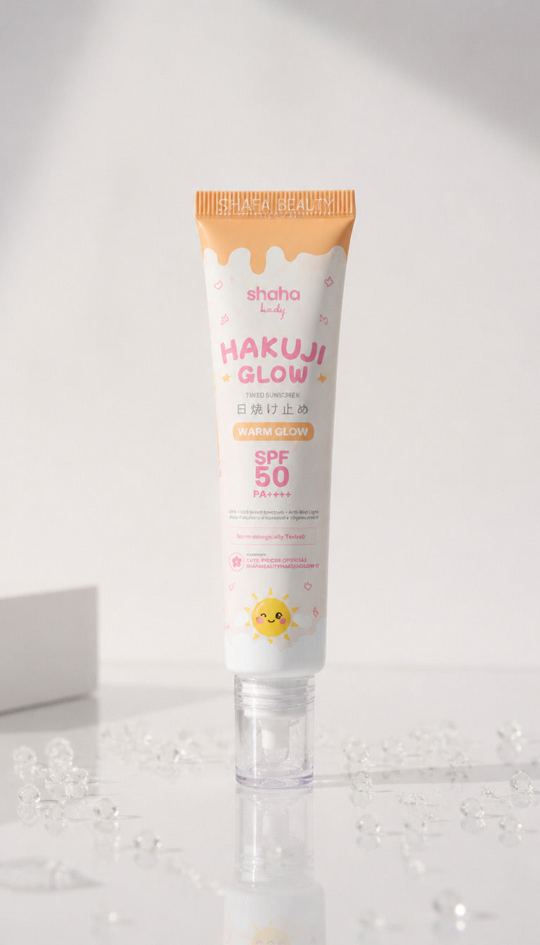 SHAHA: Beauty Hakuji Glow Tinted Sunscreen SPF 50 PA+: Warm Glow