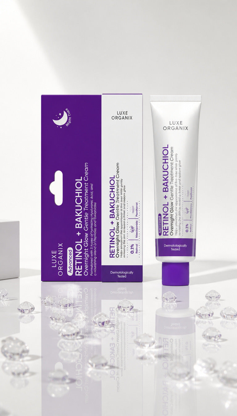 Luxe Organix Retinol + Bakuchiol Overnight Glow Gentle Treatment Cream 30g