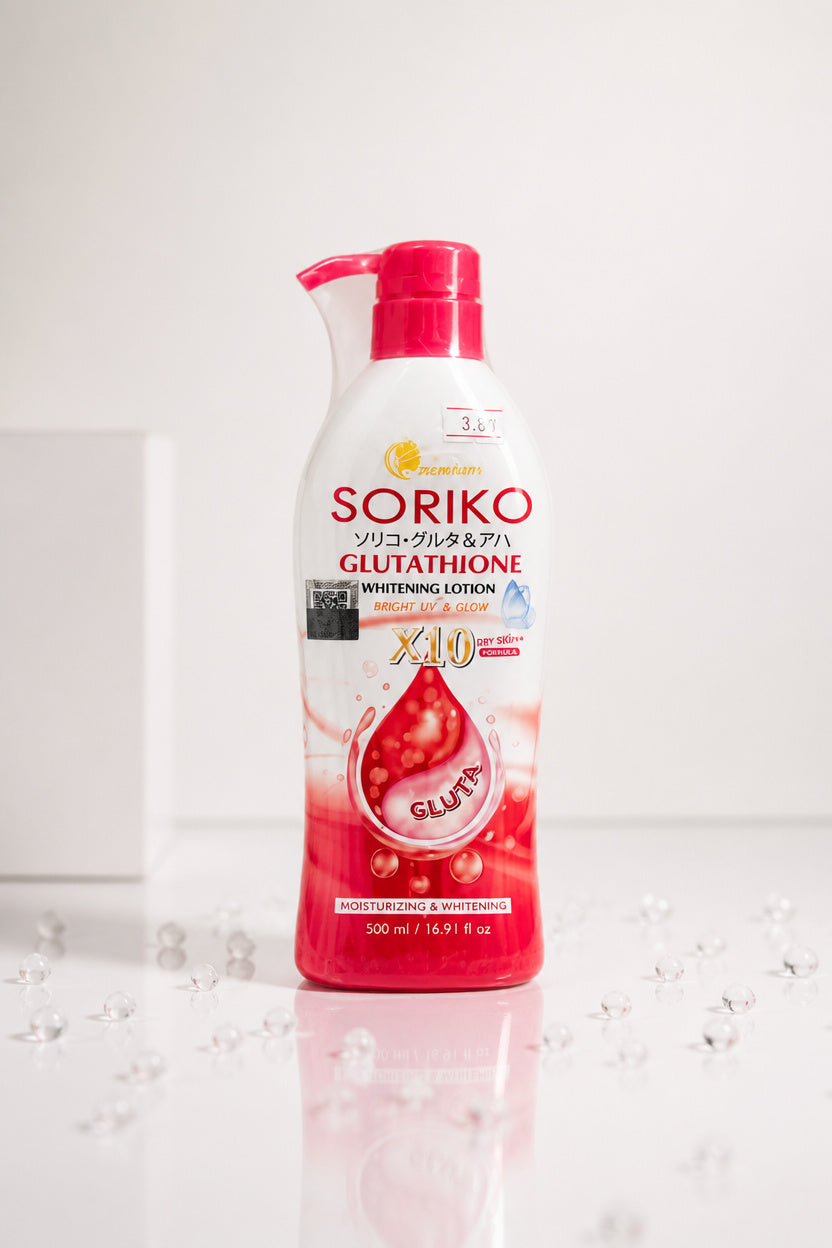 SORIKO: Glutathione Whitening Lotion (Bright Up & Glow X10) with SPF 50 500ML