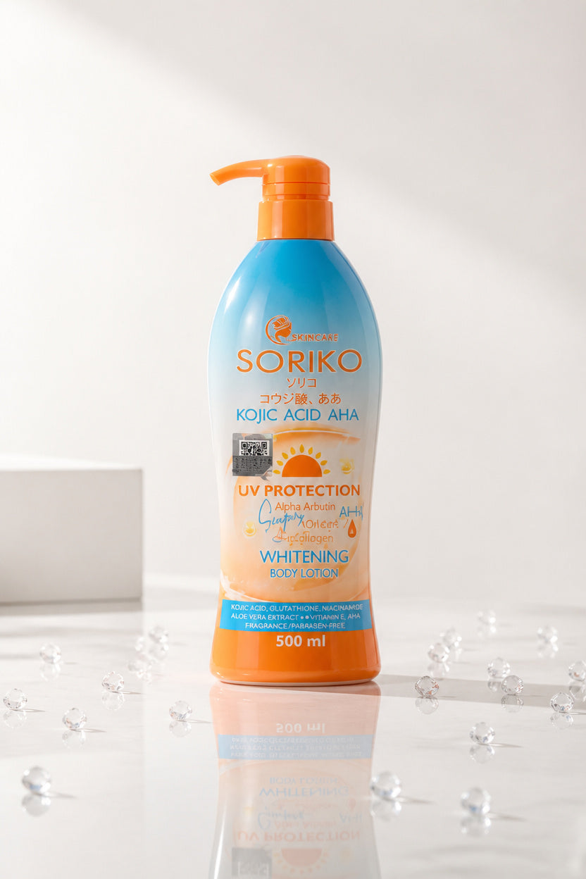 SORIKO: Kojic Acid AHA UV Protection Brightening Body Lotion (500ml size