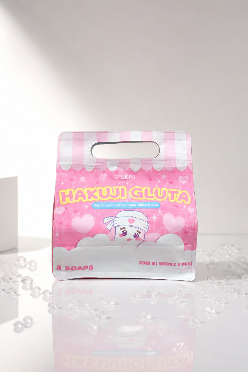 SHAHA BEAUTY: 3-bar value pouch of Hakuji Gluta Soap