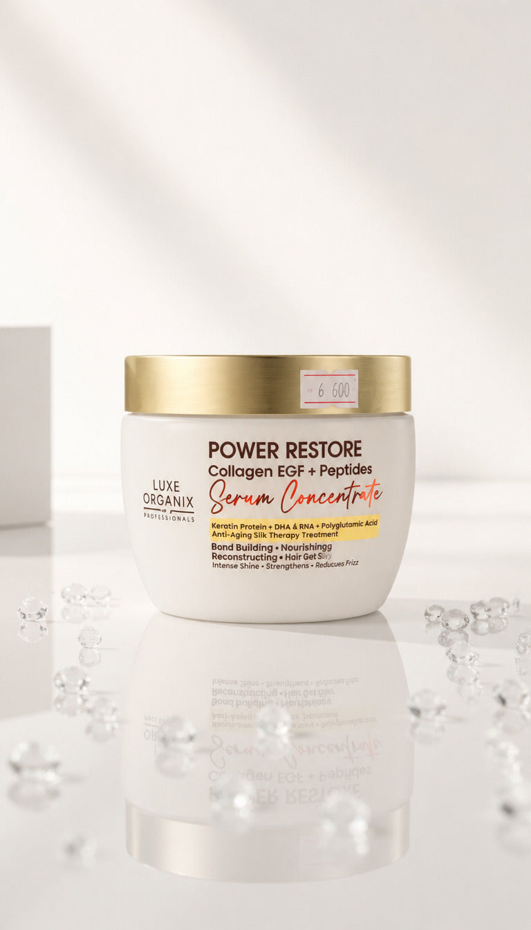 LUXE ORGANIX: Power Restore Collagen EGF + Peptides Serum Concentrate Hair Mask