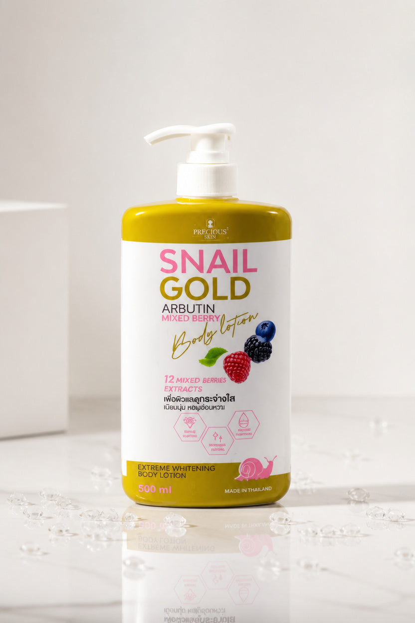 PRECIOUS SKIN: Thailand Snail Gold Arbutin Mixed Berry Body Lotion. 500G