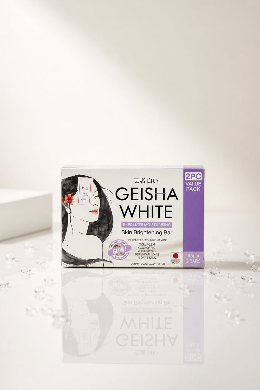 GEISHA WHITE: Glow Exfoliate & Moisture Skin Brightening BAR 2Bars 65g